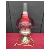 B&H Metal Table Lamp with Glass Shade