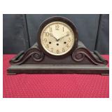 Antique Wood Mantel Clock With Key