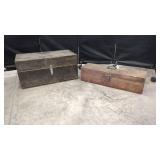 Two Wooden Tool Chests With Contents