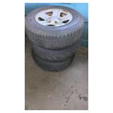 Three Jeep Tires with Rims