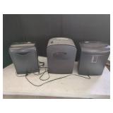 Three Electric Paper Shredders