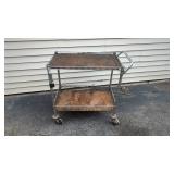 Metro Style Cart with Wooden Shelves