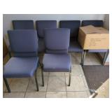 6 Upholstered Chairs with Metal Frames