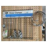 Gates Hose Clamps on Metal Display Rack