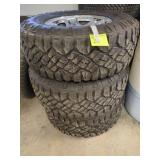 3 Goodyear Wrangler LT285 Tires With Wheels