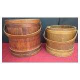 WOODEN BUCKETS WITH HANDLES