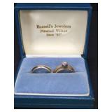 14K GOLD WEDDING RING SET WITH DIAMOND
