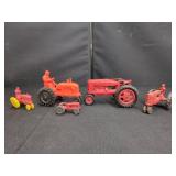 TOY TRACTORS PAINTED CAST ALUMINUM & COMPOSITE