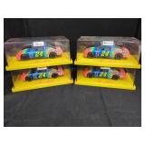FOUR DUPONT RACING DIE-CAST CARS