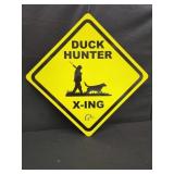 DUCK HUNTER X-ING SIGN 24 INCH METAL