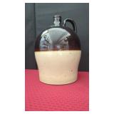 TWO-TONE STONEWARE JUG WITH HANDLE