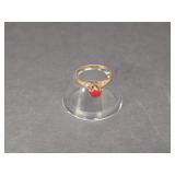 10K GOLD RING WITH RED STONE
