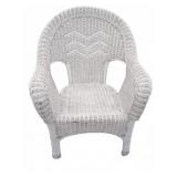 WHITE WICKER ARMCHAIR