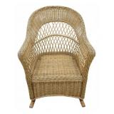 WICKER ROCKING CHAIR WITH WOODEN RUNNERS