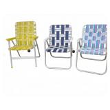 THREE WEBBED LAWN CHAIRS