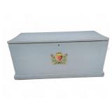 PAINTED WOODEN CHEST WITH FLORAL DESIGN
