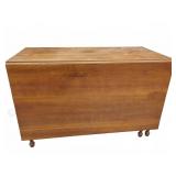 WOOD DROP-LEAF DINING TABLE 47"X71"