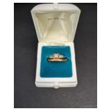 14K GOLD WEDDING BAND AND RING SET