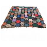 PATCHWORK QUILT 71" X 78" MULTICOLOR COTTON