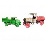 CAST IRON TOY TRUCKS PHILLIPS 66 AND DUMP