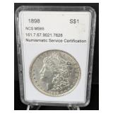 1892-P MORGAN SILVER DOLLAR NACS MS66