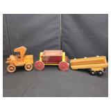 3 HANDMADE WOODEN TOY VEHICLES