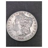1884 MORGAN SILVER DOLLAR COIN