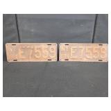 PAIR 1914 NY LICENSE PLATES E7559