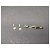 14K EARRINGS AND 12KT GOLD-FILLED TIE CLIP