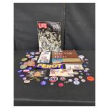 POLITICAL BUTTONS MAGAZINES AND EPHEMERA