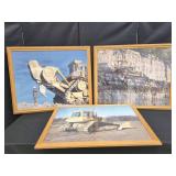 3 FRAMED CATERPILLAR PHOTOGRAPHS