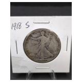 1918 S WALKING LIBERTY HALF DOLLAR