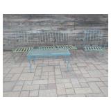 WROUGHT IRON PATIO SET WITH GLASS TABLE TOP
