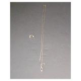 14K EARRINGS AND CHARMS WITH NECKLACE