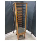 WOOD AND PLEXI-GLASS DISPLAY CABINET WITH DRAWER