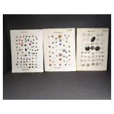 GLASS BUTTONS ON CARDS
