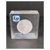 MORGAN SILVER DOLLAR IN ACRYLIC DISPLAY