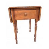 SOLID WOOD DROP LEAF TABLE WITH SINGLE DRAWER