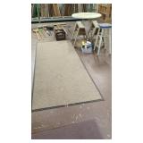 WORKSHOP LOT: TABLE, STOOLS, TOOLS AND PAINTS