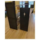 TWO LARGE HOMMADE WOODEN DISPLAY SHELF UNITS