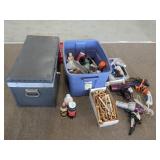 LARGE CRAFT SUPPLY LOT WITH TRUNK AND TOOLS