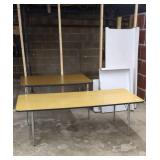 2 WOOD GRAIN TABLES
