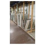APPROXIMATELY 40 ASSORTED SALVAGED WOOD WINDOWS