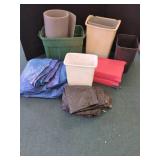 TRASH RECEPTACLES, TARP, AND MATS