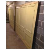 THREE PAINTED WOODEN WALL PANELS 69" X 76"