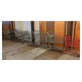 8 ASSORTED METAL SHOPPING CARTS