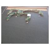 GREEN STRIPED CANVAS AWNING WITH METAL FRAME