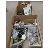 MIXED HARDWARE, DOOR KNOBS, HINGES, ETC