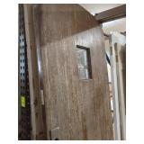 THREE EXTERIOR WOOD/GLASS DOORS