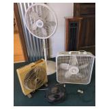 4 ELECTRIC FANS & HEATER